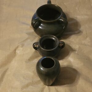 Hand Crafted Black Ceramic Tea Set Art